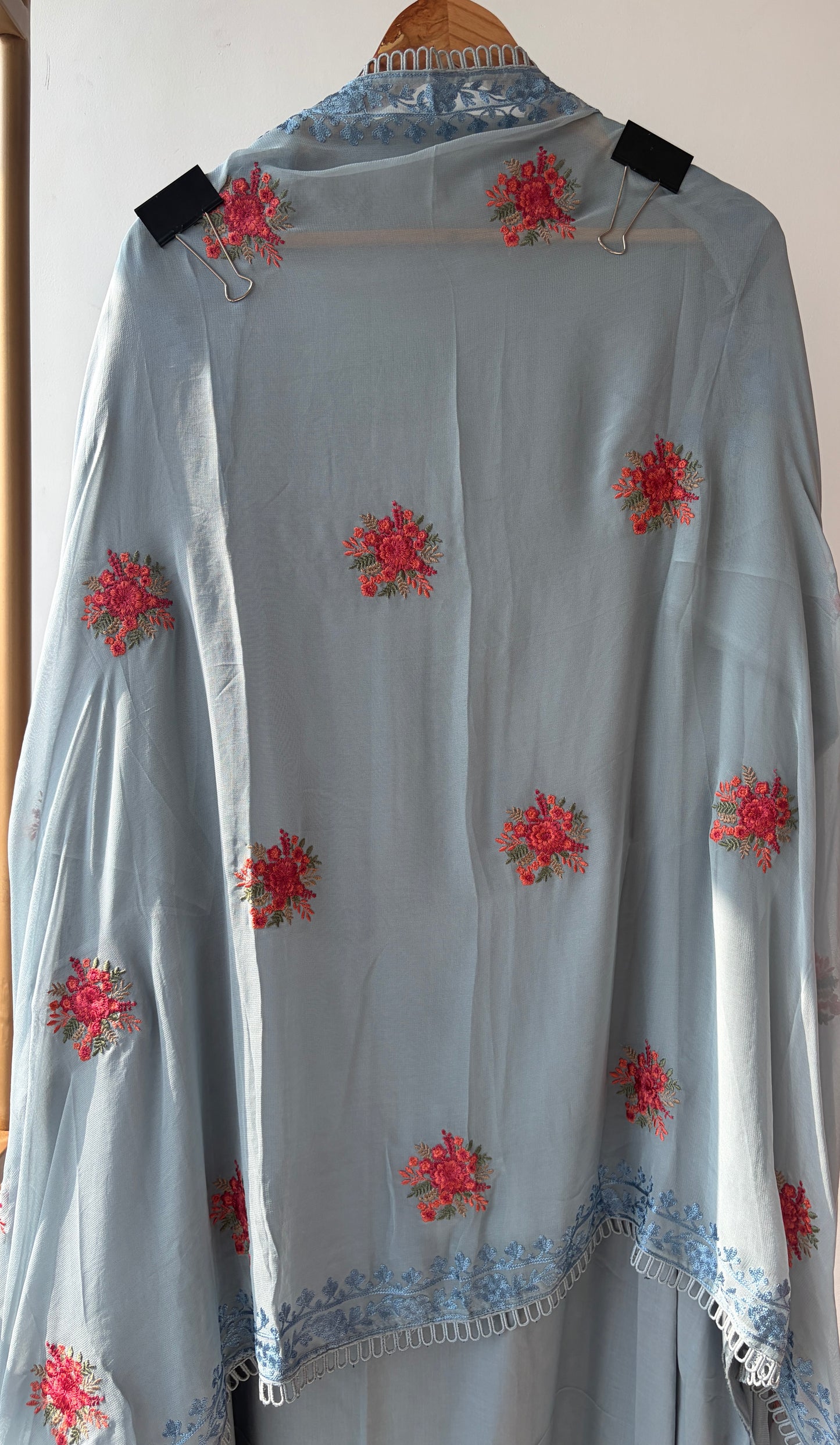 Blue Georgette Semi Stitched Suit