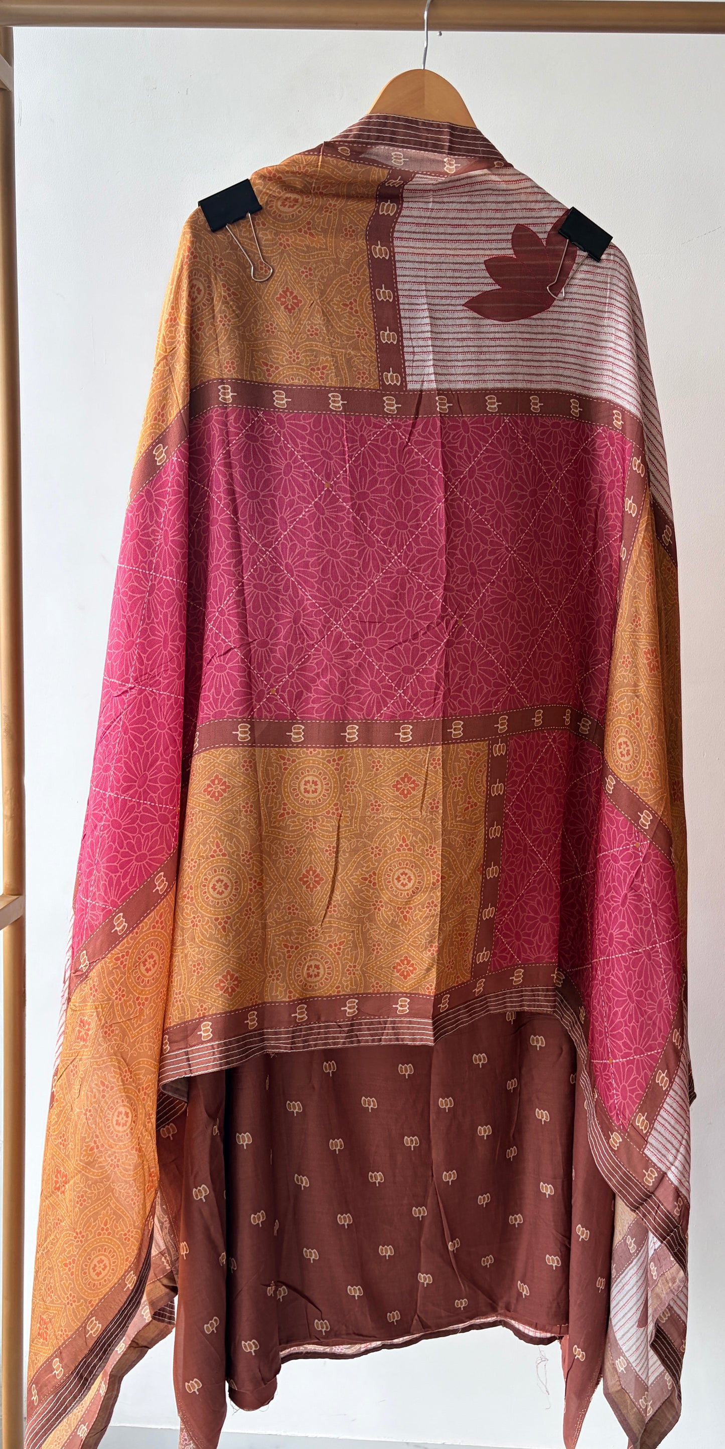 Brown Muslin Digitally Printed Semi Stitched Suit