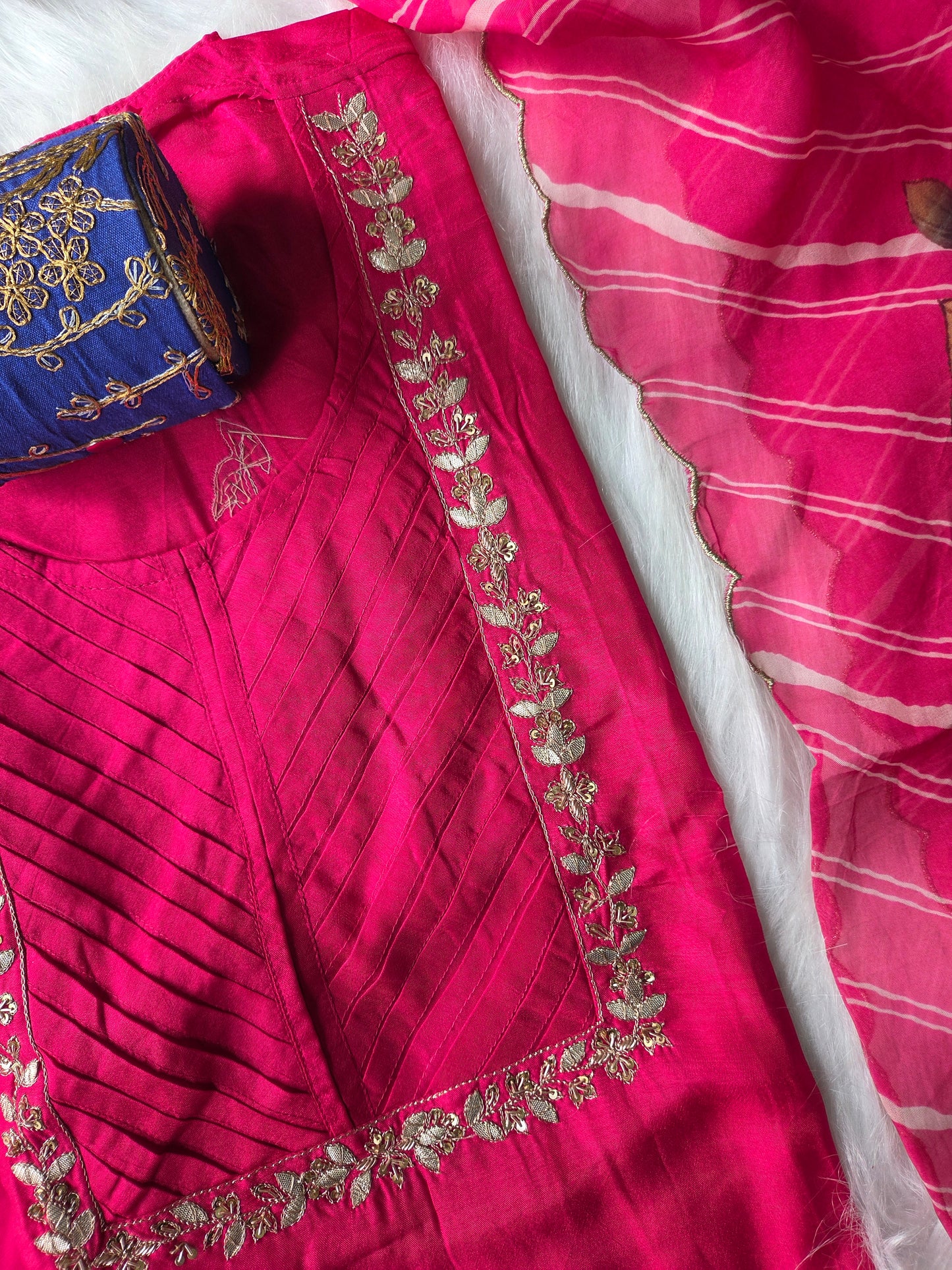 Pink Peacock Silk Semi Stitched Suit