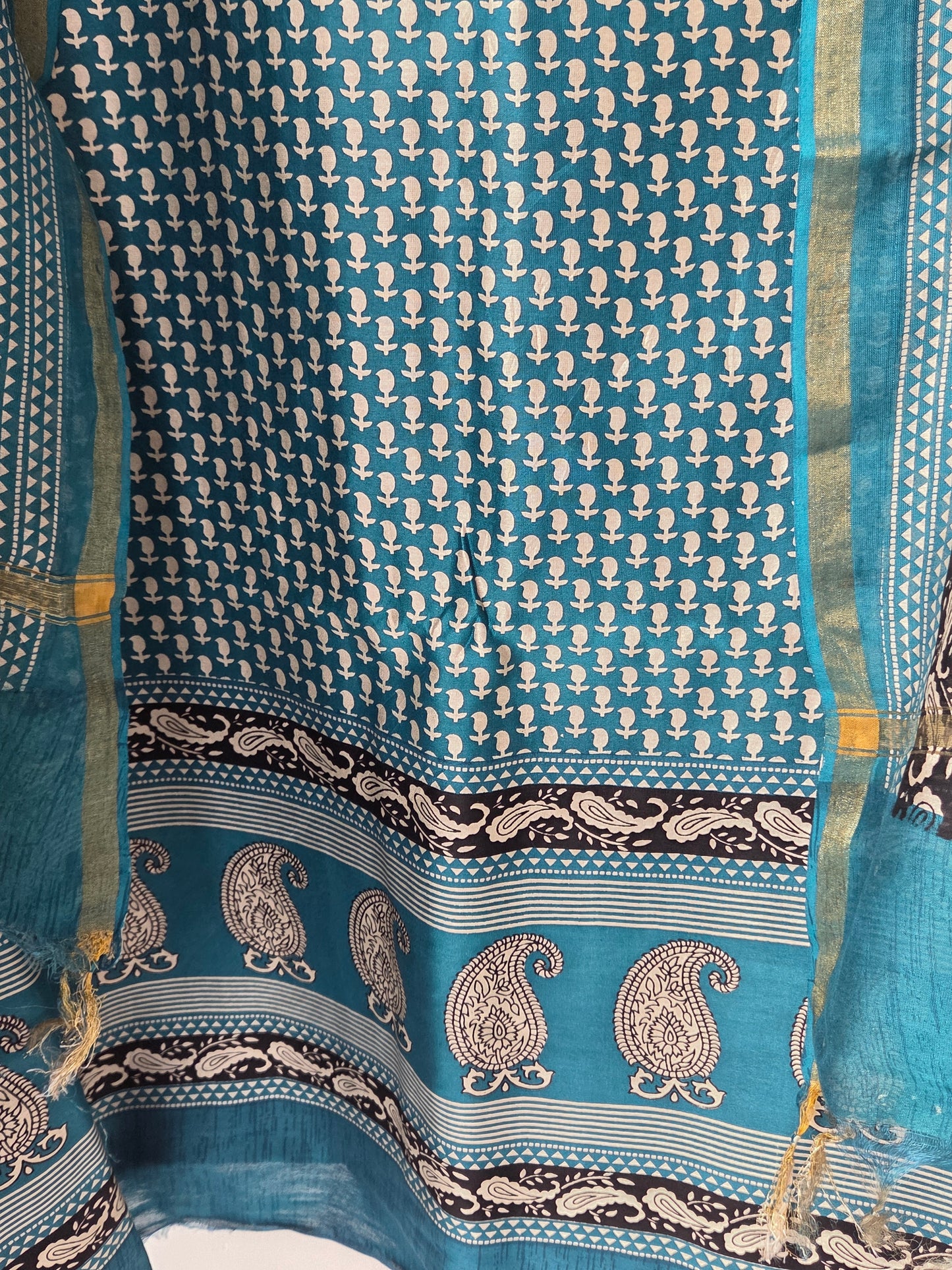 Firozi Maheshwari Silk Unstitched Suit