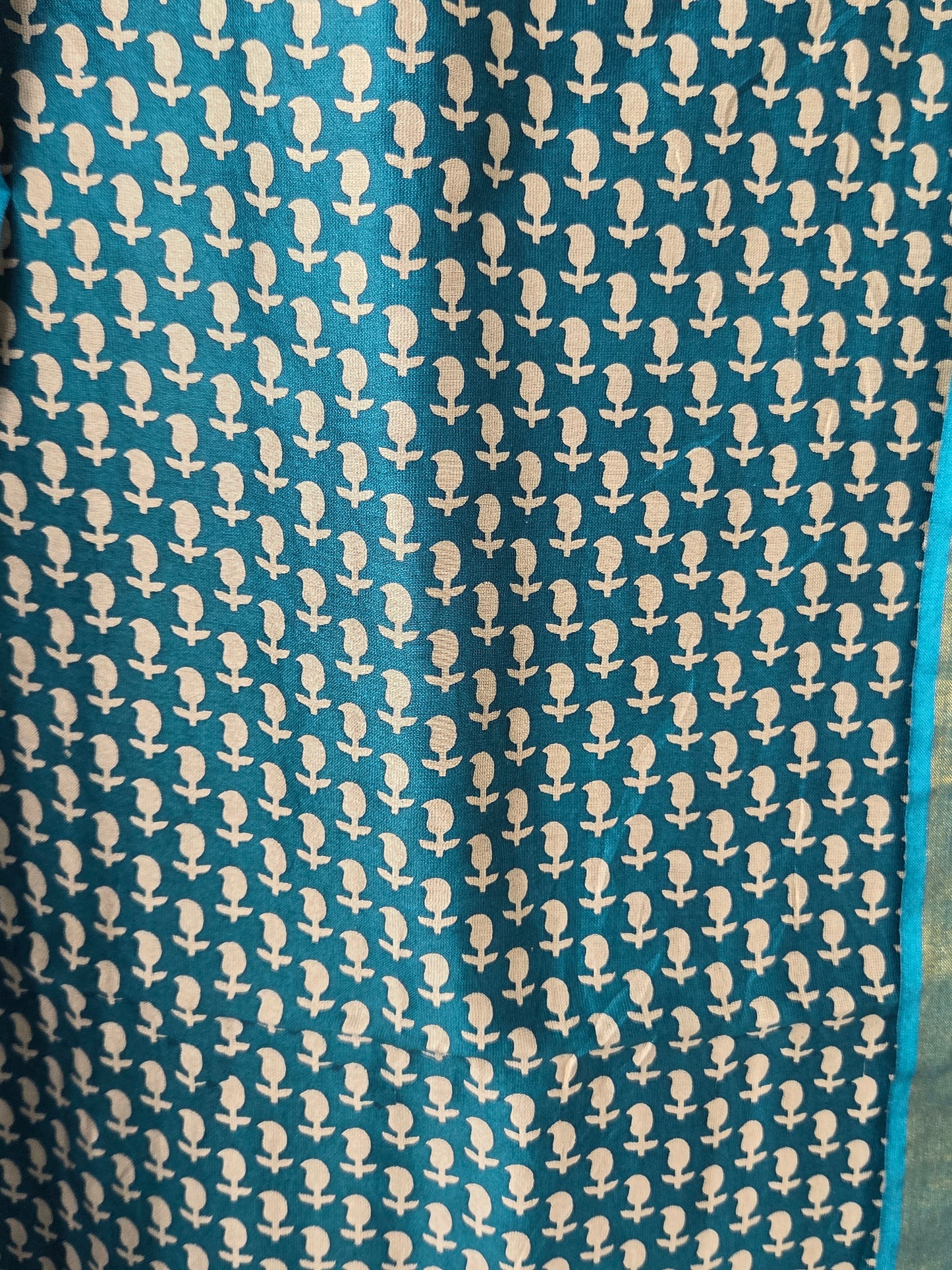 Firozi Maheshwari Silk Unstitched Suit