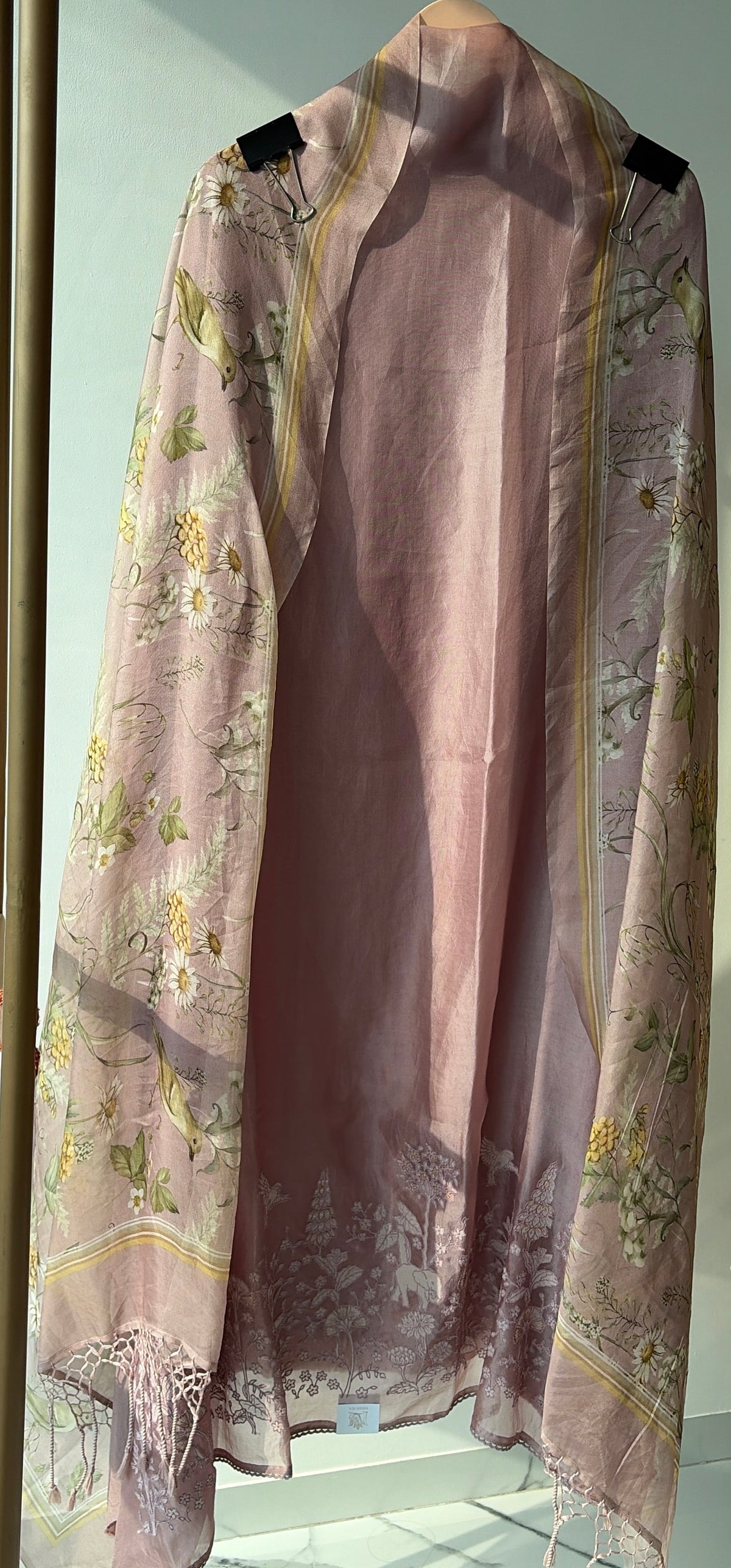 Pink Pure Organza Embroidered Unstitched Suit