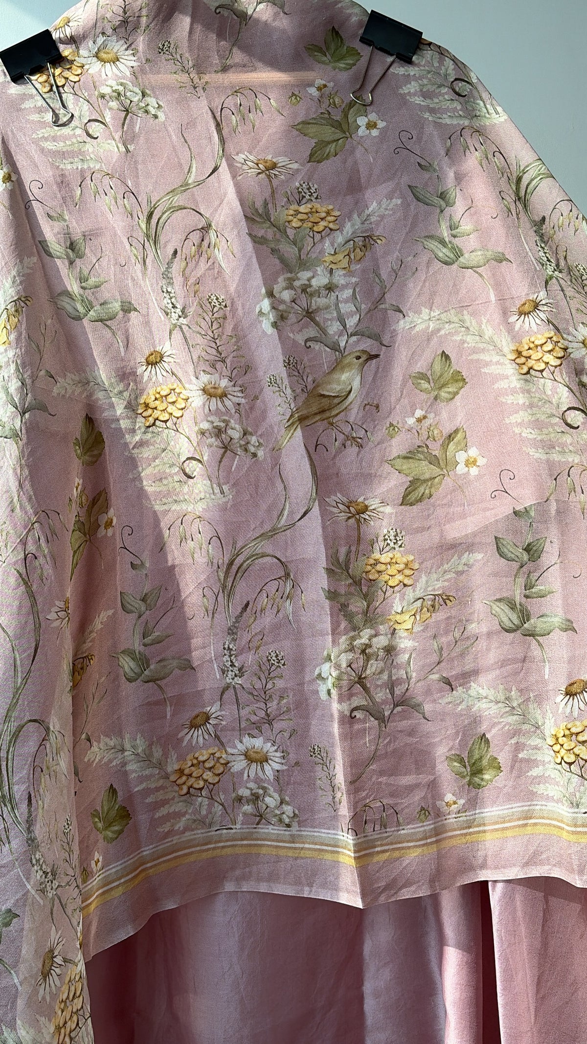 Pink Pure Organza Embroidered Unstitched Suit