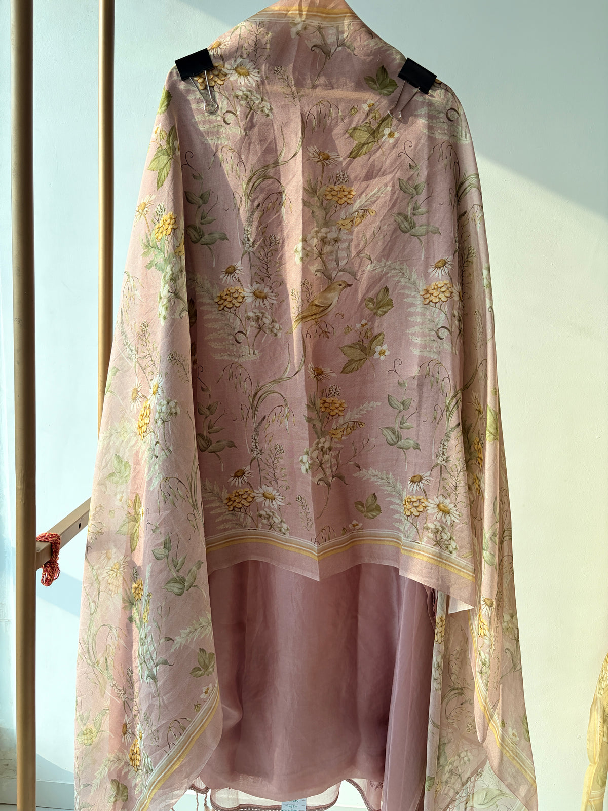 Pink Pure Organza Embroidered Unstitched Suit