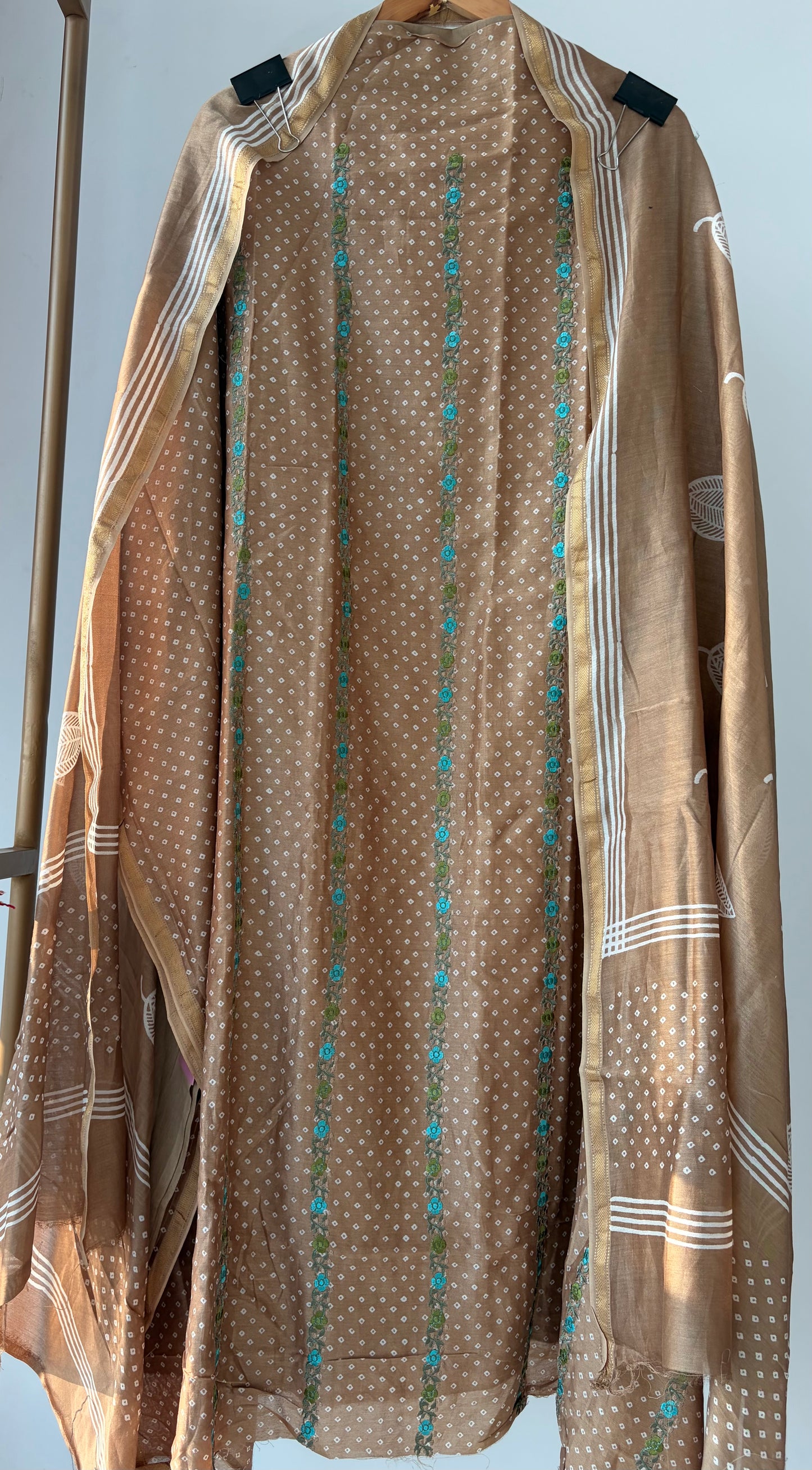 Brown Bandhan Maheshwari Silk Unstitched Suit