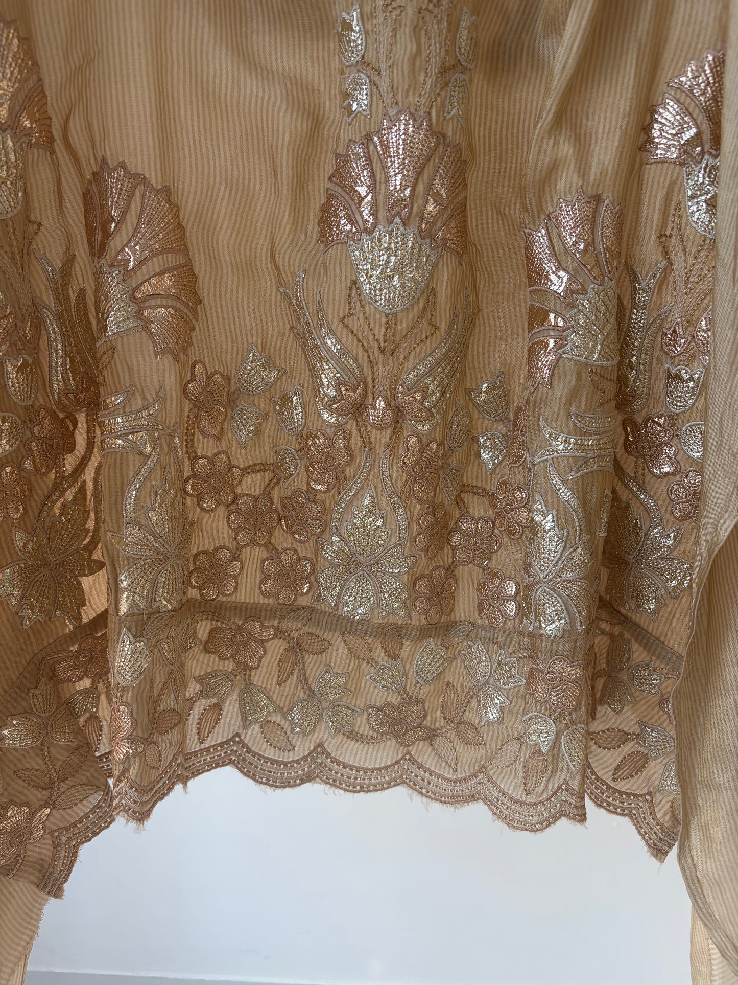 Zari Metallic Foil Shimmer Semi Stitched Suit