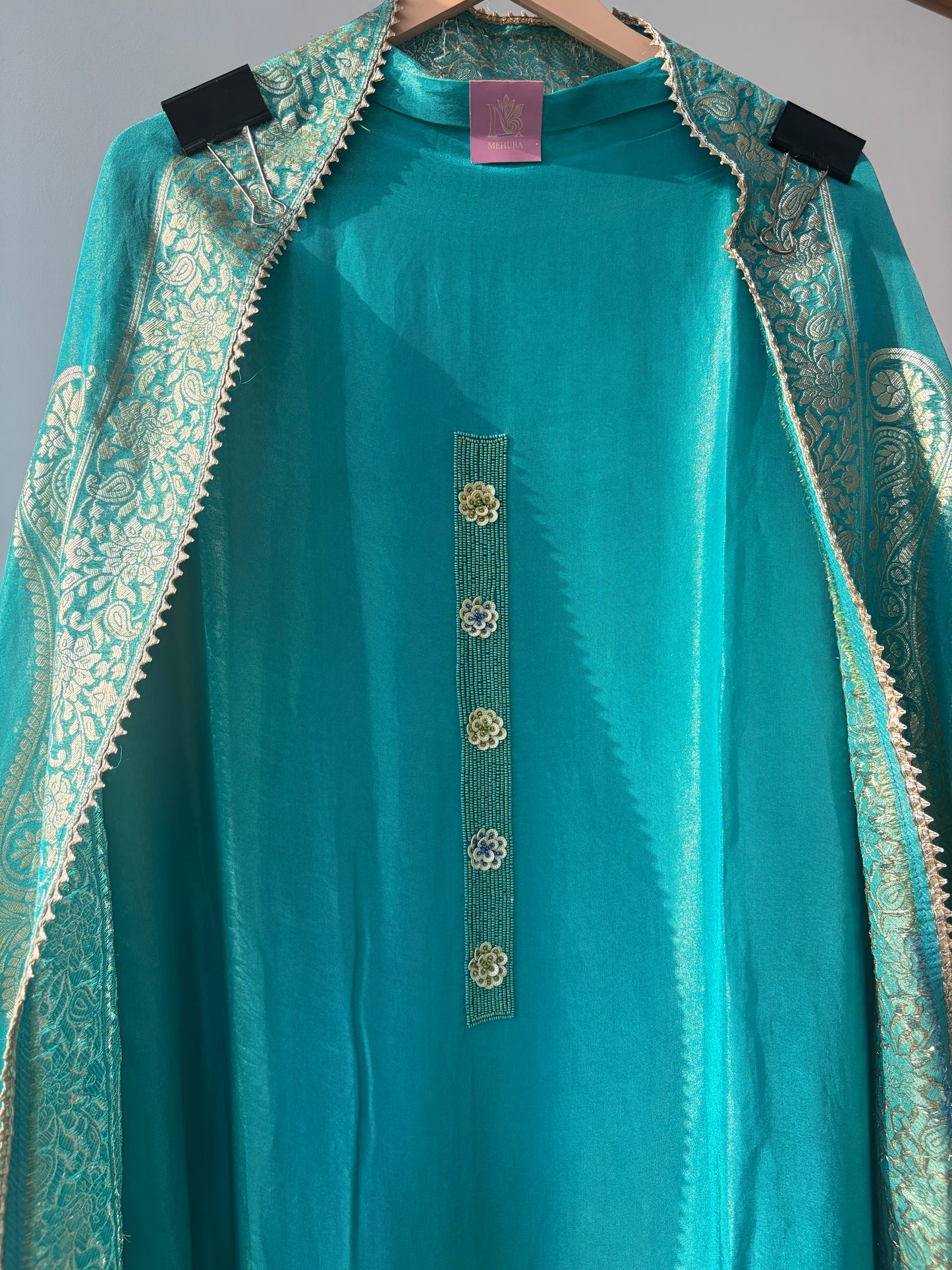 Pearl Banarasi Shimmer Semi Stitched Suit