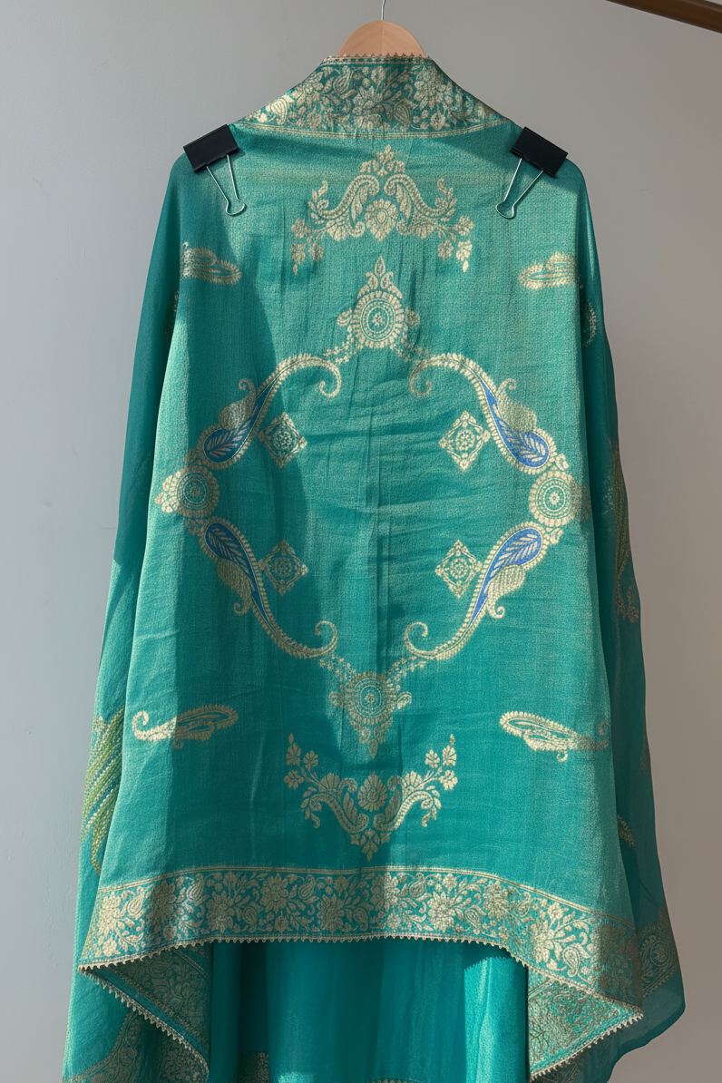 Pearl Banarasi Shimmer Semi Stitched Suit