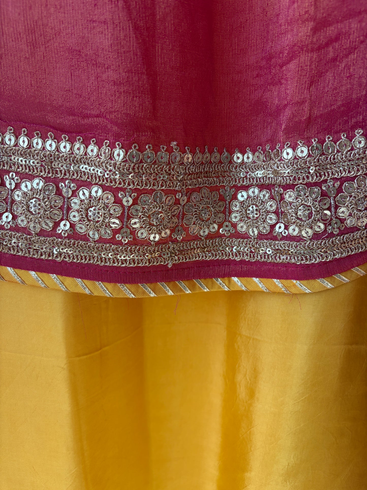 Yellow Zari Shimmer Semi Stitched Suit