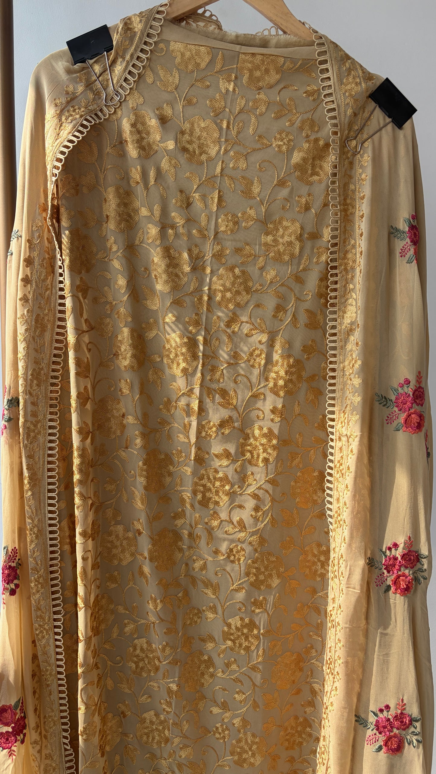 Brown Georgette Semi Stitched Suit