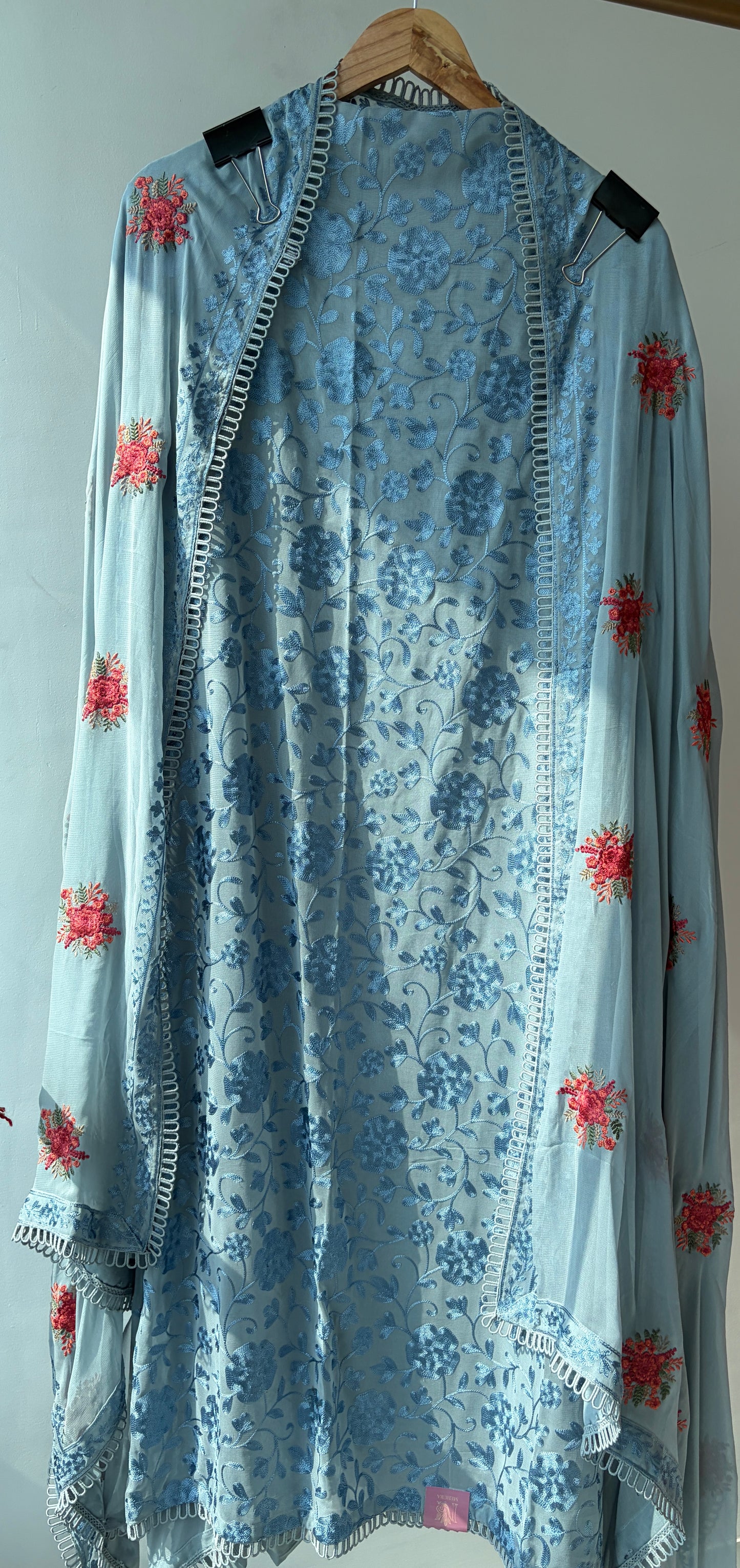 Blue Georgette Semi Stitched Suit