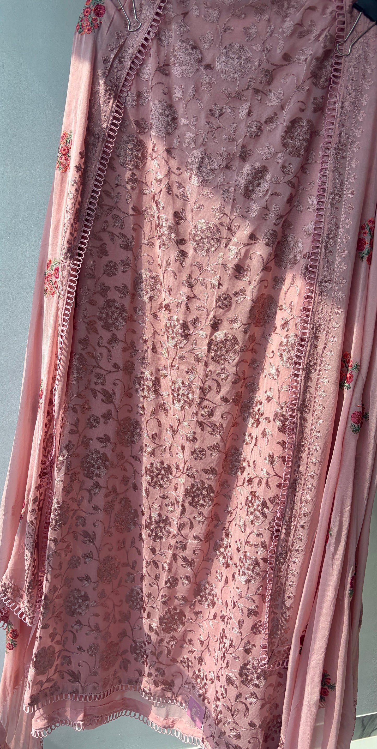 Pink Georgette Semi Stitched Suit
