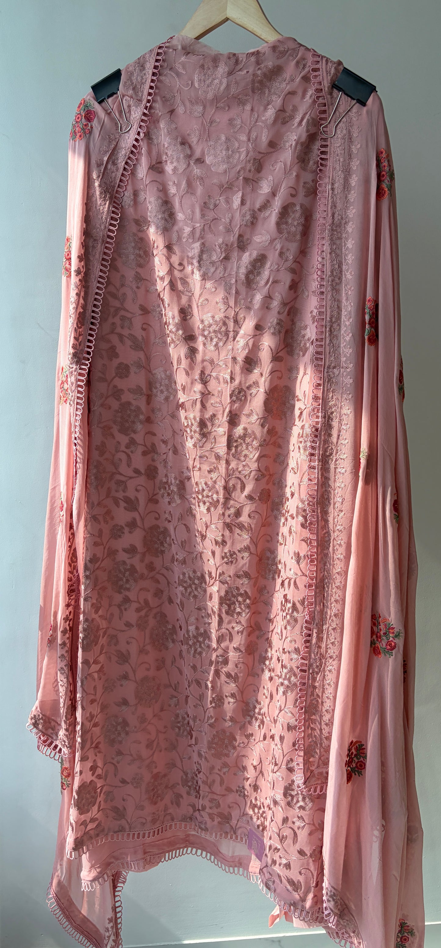Pink Georgette Semi Stitched Suit