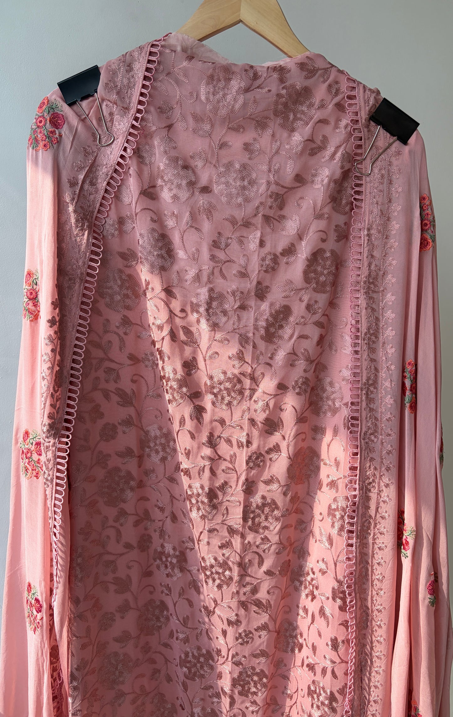 Pink Georgette Semi Stitched Suit