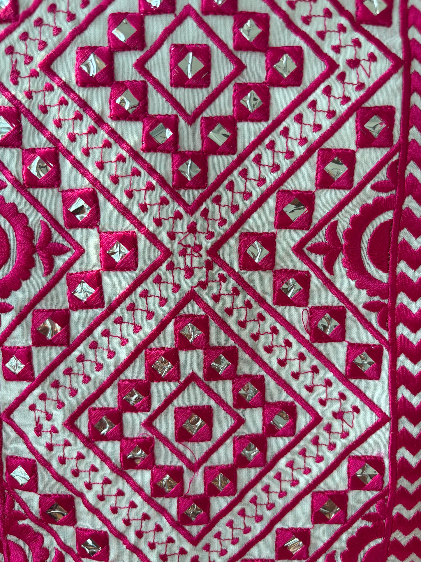Pink Satin Printed Semi Stitched Suit