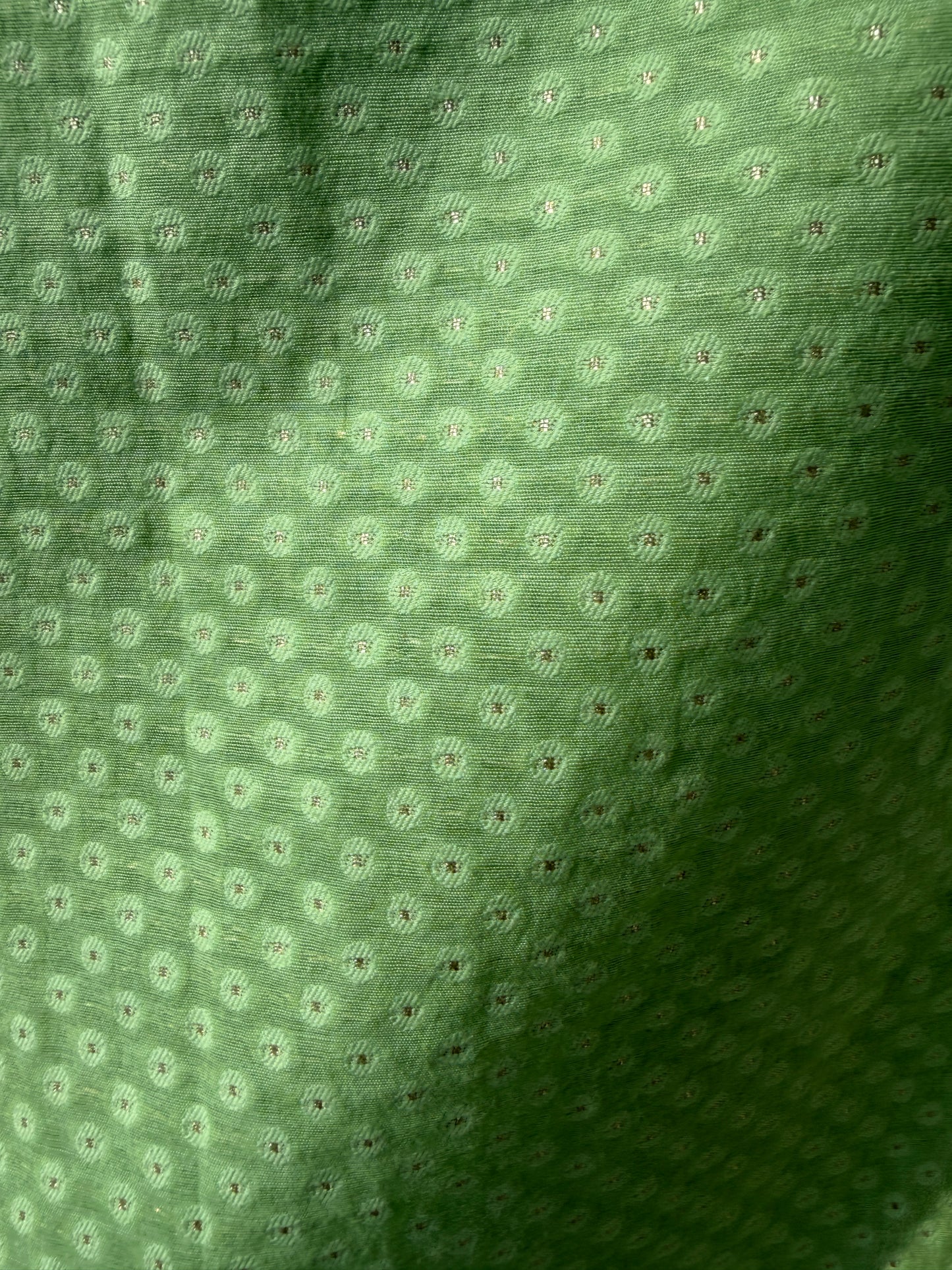 Green Applique Chanderi Unstitched Suit