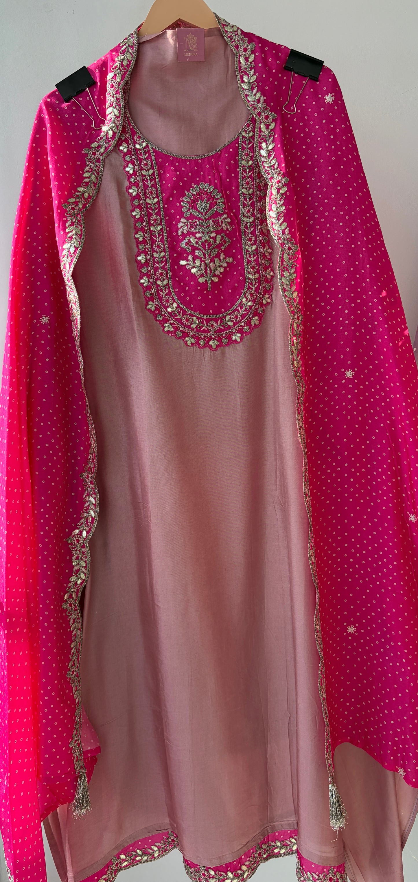 Bandhani Silk Semi Stitched Suit