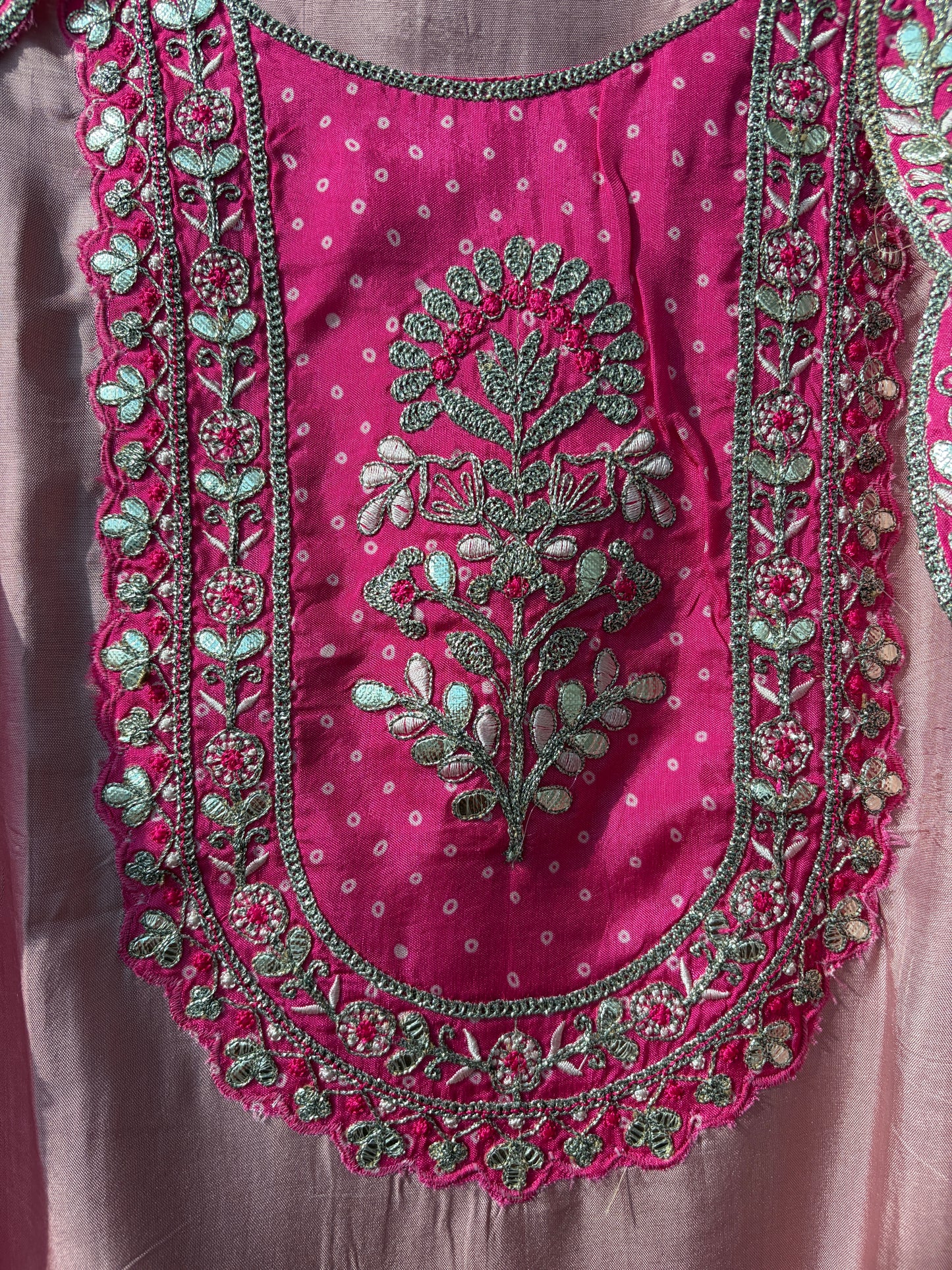Bandhani Silk Semi Stitched Suit