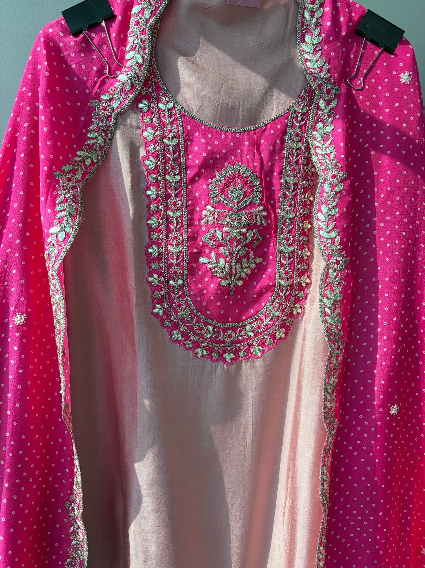 Bandhani Silk Semi Stitched Suit