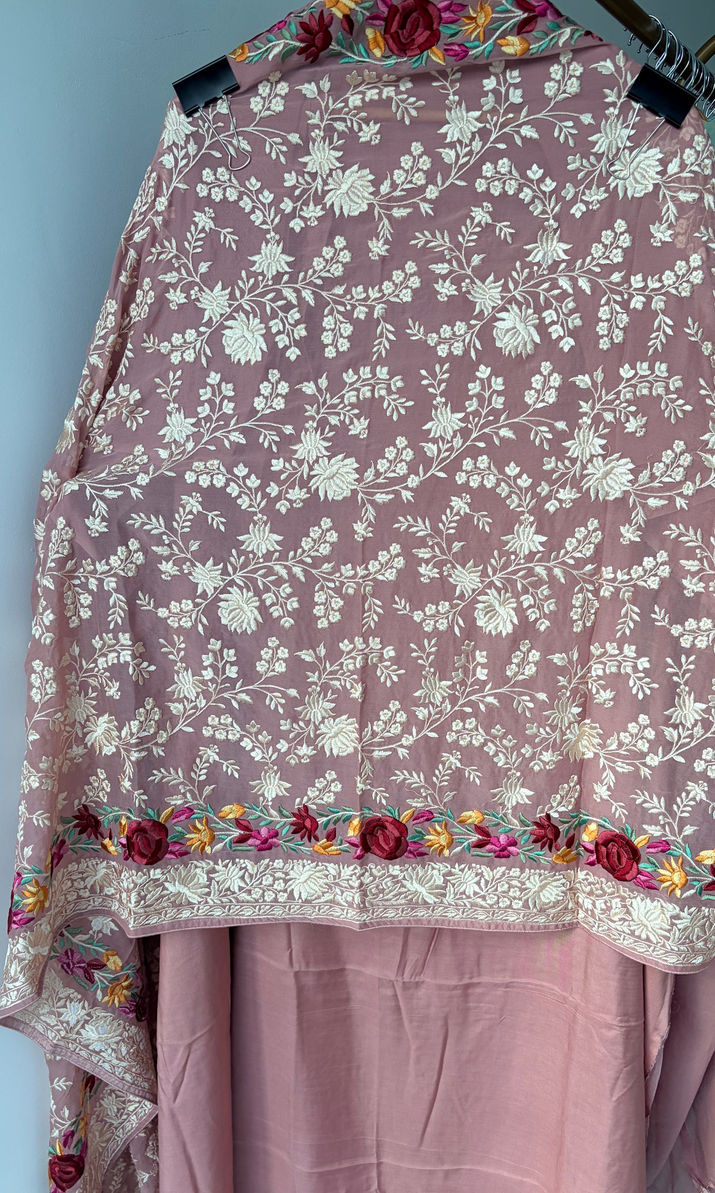 Pink Parsi Georgette Semi Stitched Suit
