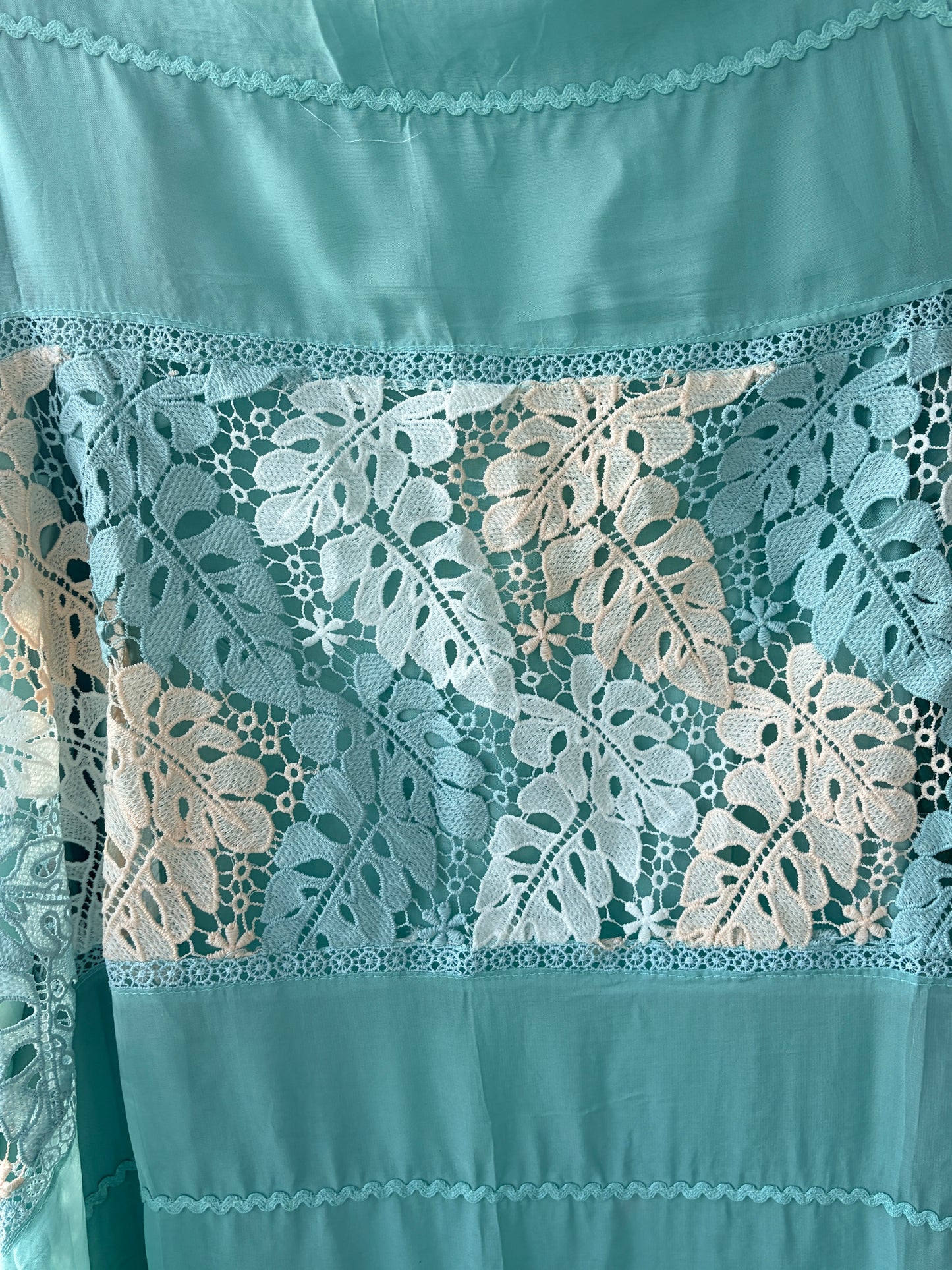 Green Lace Organza Semi Stitched Suit