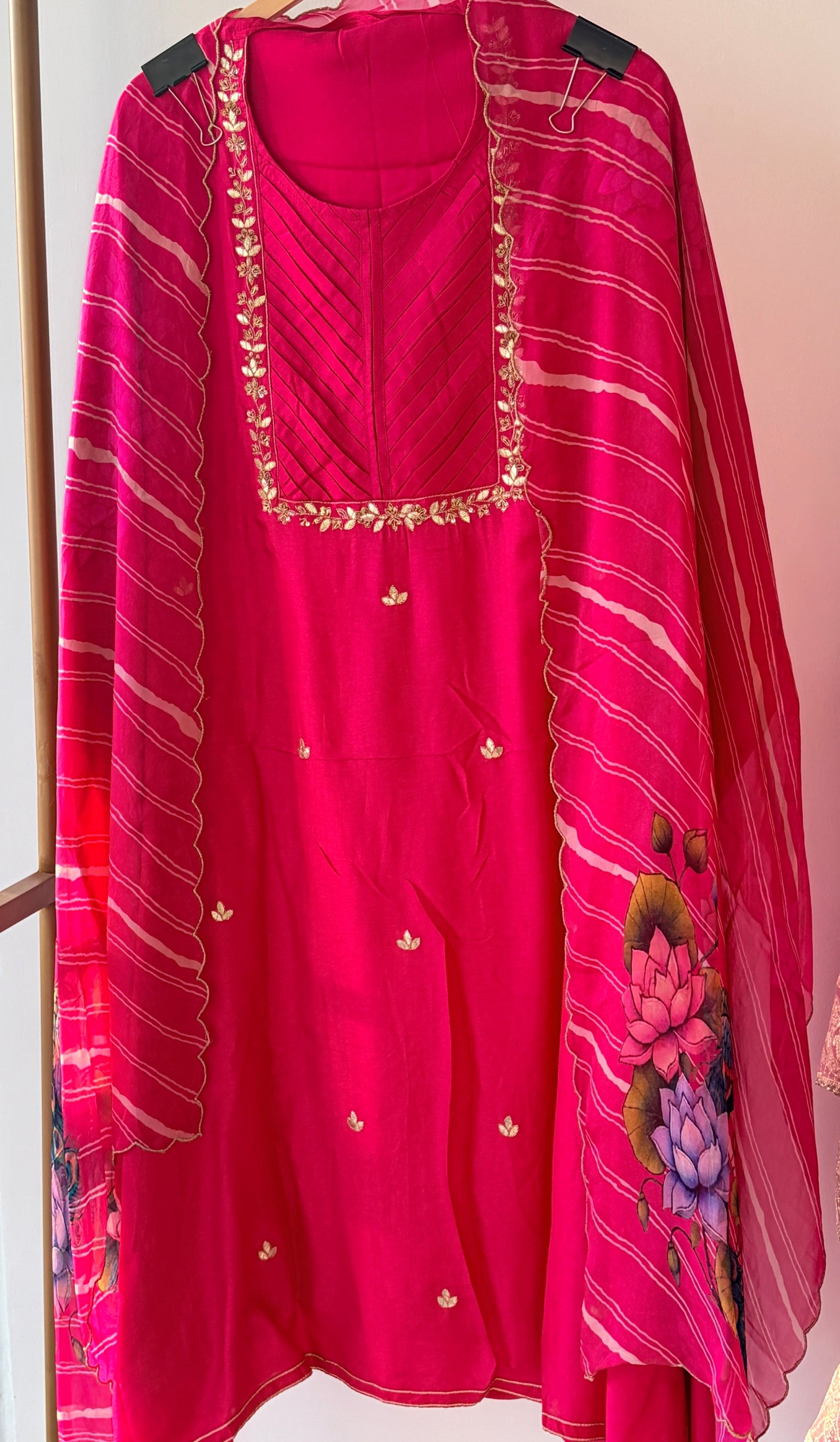 Pink Peacock Silk Semi Stitched Suit