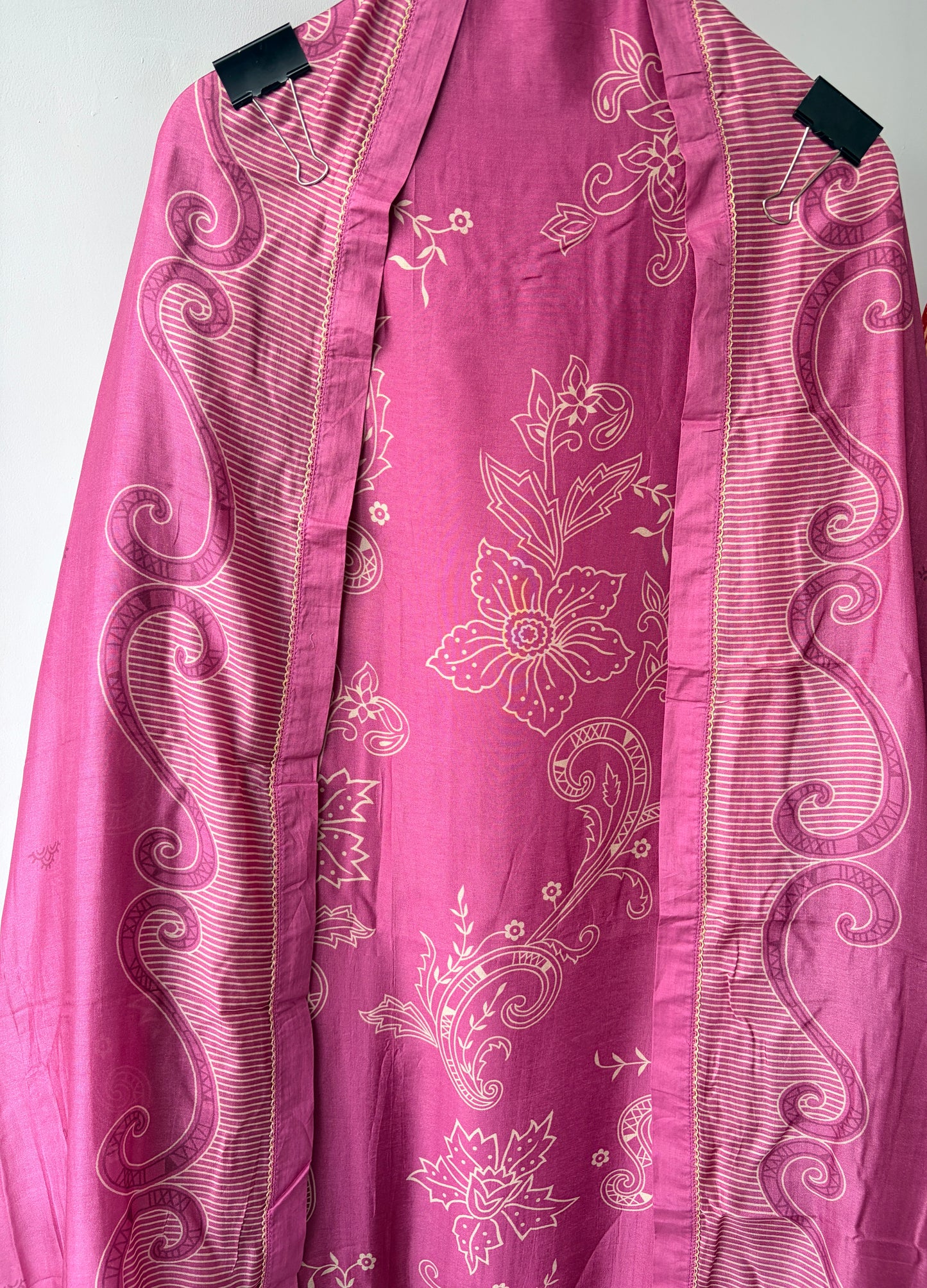 Pink Cutwork Muslin Semi Stitched Suit