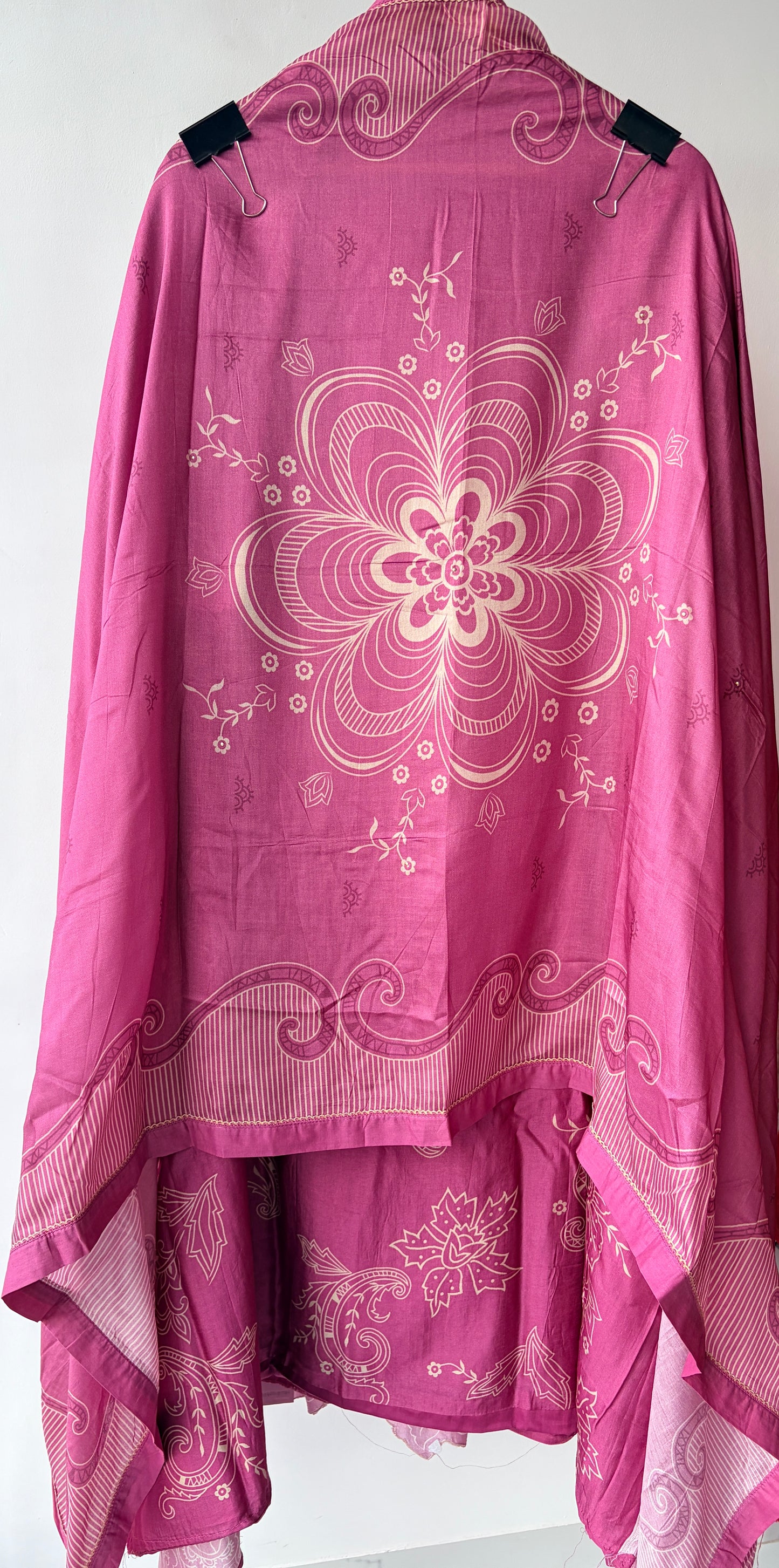 Pink Cutwork Muslin Semi Stitched Suit