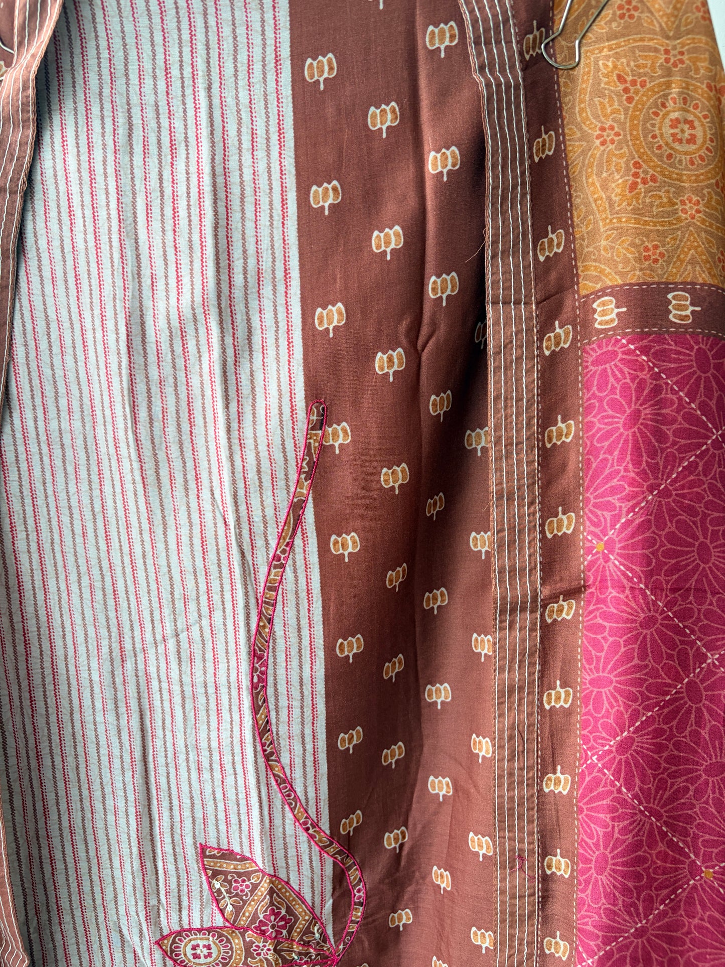 Brown Muslin Digitally Printed Semi Stitched Suit