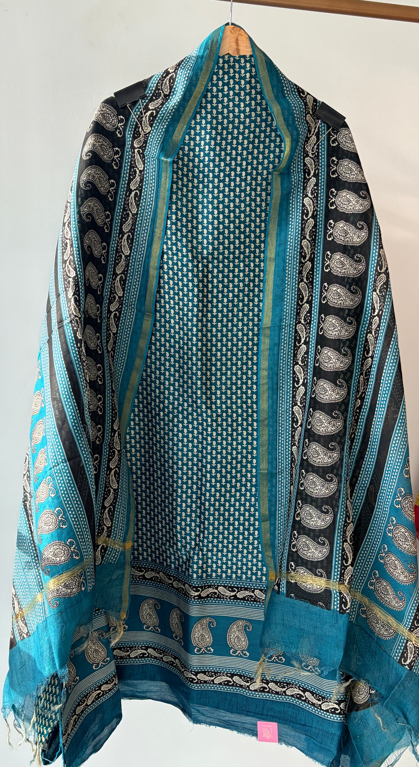 Firozi Maheshwari Silk Unstitched Suit