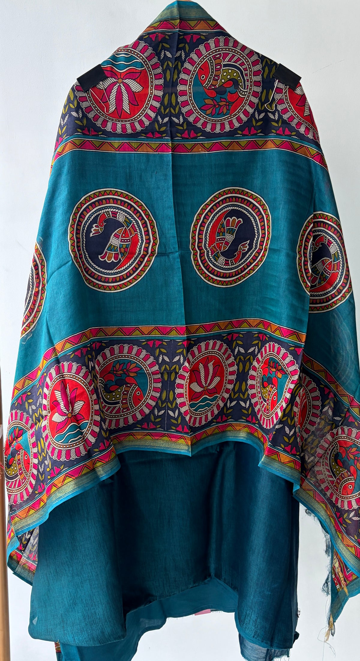 Green Maheshwari Silk Unstitched Suit