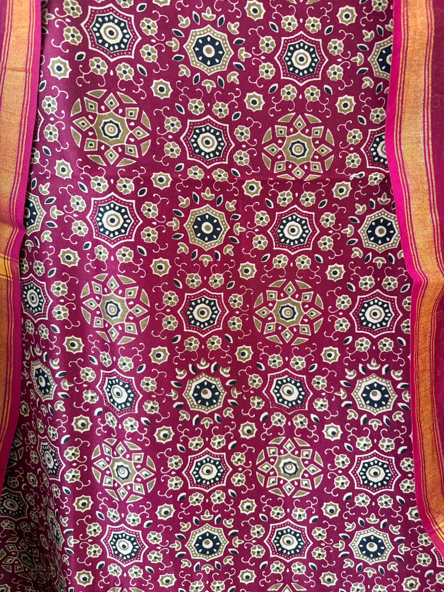 Wine Maheshwari Silk Unstitched Suit