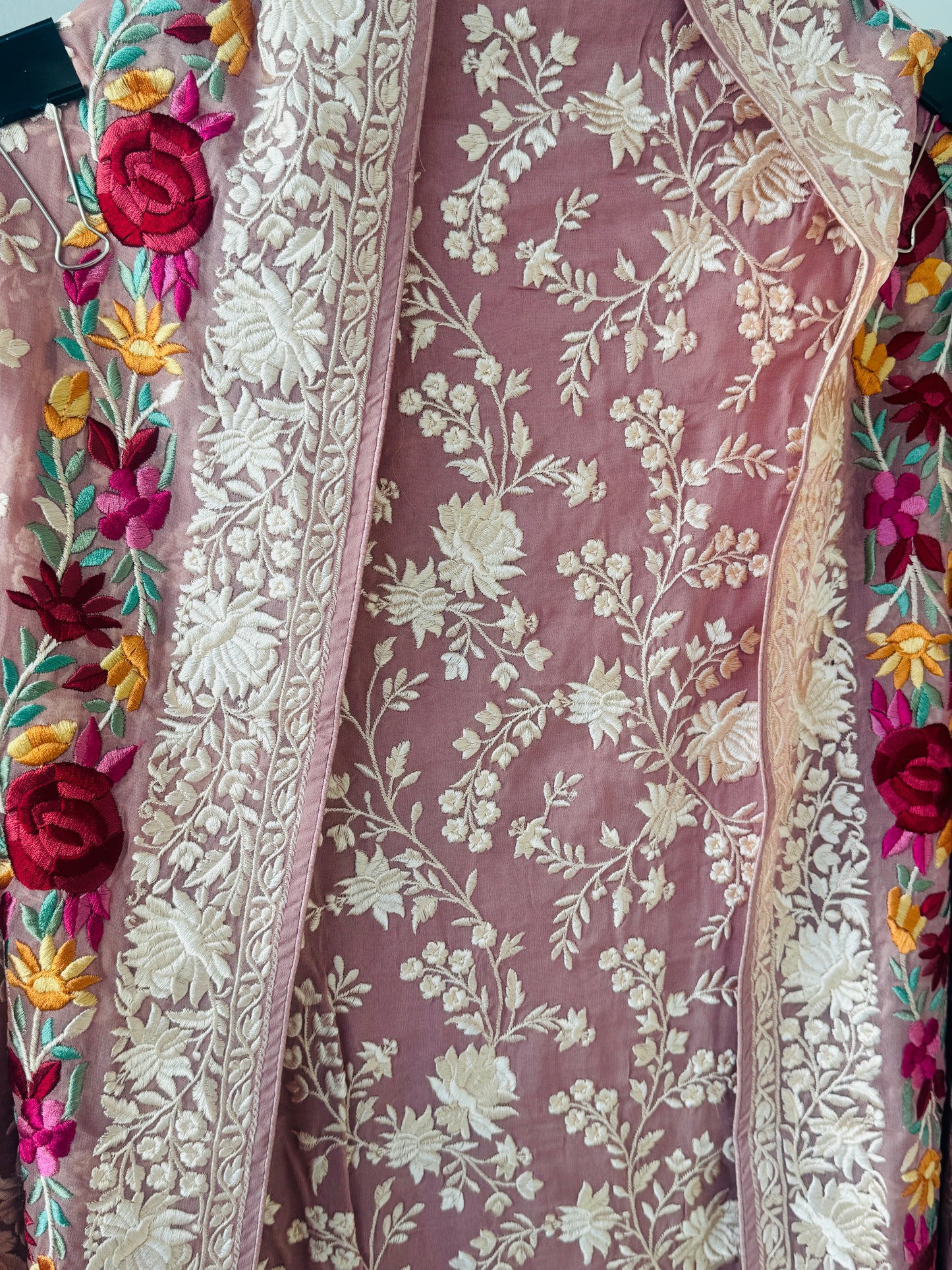 Pink Parsi Georgette Semi Stitched Suit