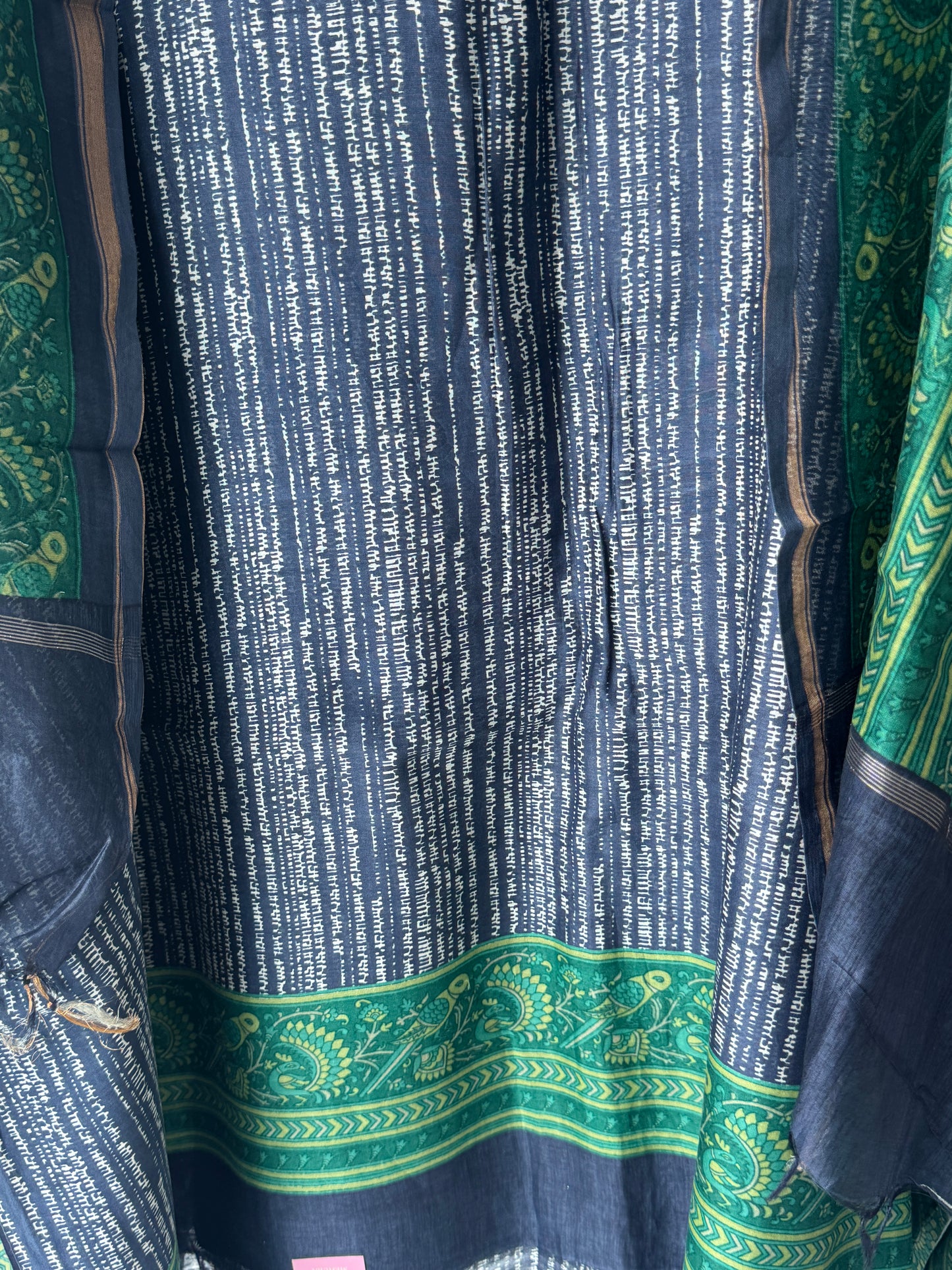 Blue Maheshwari Unstitched Suit